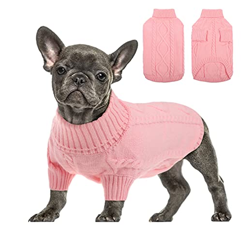 Small Dog Sweater for Small Dogs Girl (Small / Pink)