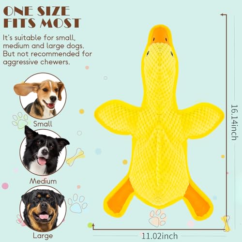 No Stuffing Dog Squeak Toys (Yellow)