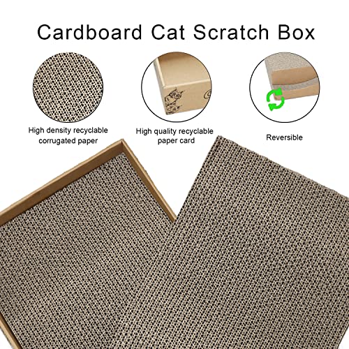 Cat Scratcher Pad Cardboard Scratch Box for Indoor Cats and Kittens (Large for Indoor Cats / 2PCS)