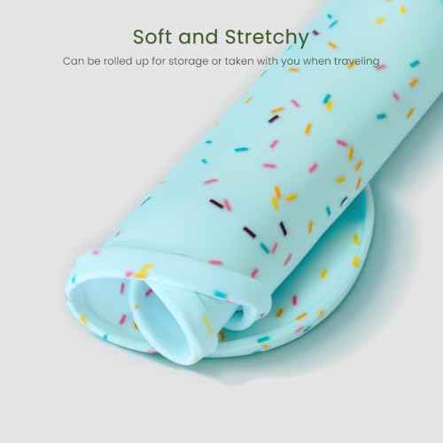 Dog Food Mat Anti (19.4" x 9.8"-2PCS / Donut Blue)