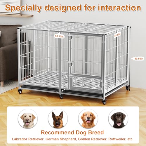 55Inch Heavy Duty Dog Crate (55.0"L x 36.0"W x 41.0"H)