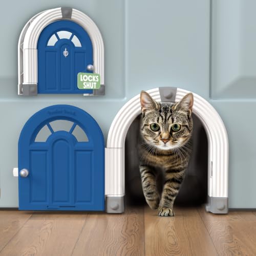 Meow Manor® Cat Door Interior Door (Blue)