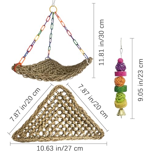 Bird Seagrass Mat Conure Hammock (【Hammock：7.87x7.87x11.63 IN】)
