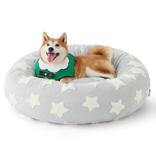 Shown on TV Jacquard Donut Dog Beds Large Sized Dog (36.0"L x 36.0"W x 8.0"Th / Galaxy Grey)