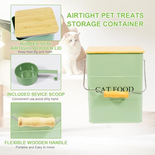 Cat Food storage container Cat Treats Jar (Cat-Green)