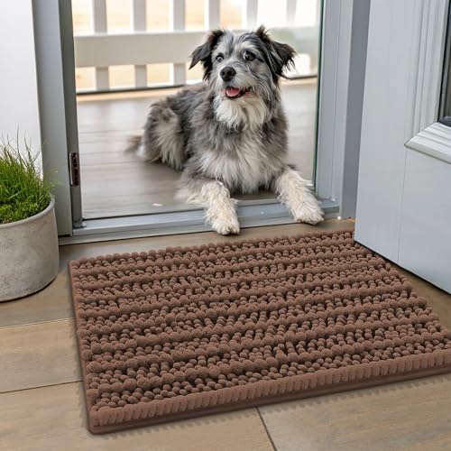 Dog Door Mat for Muddy Paws 24x16 (Layered-Mocha / 24"X16")