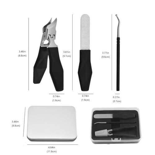 Angled Nail Clippers Black Eagle Beak Oblique Slanted Curved Thick Professional Nail Clippers for Women Adult Men Ingrown (Baroque)