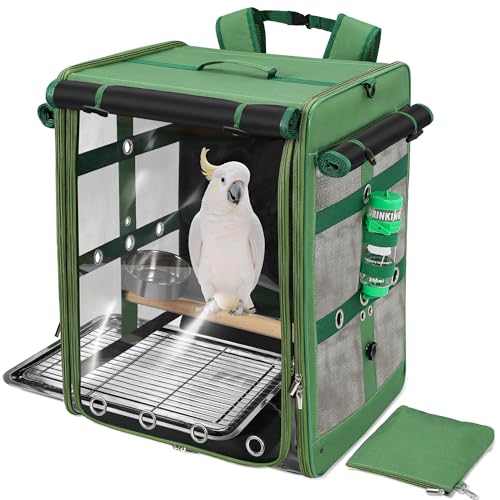 Bird Carrier Travel Cage (17.5"L x 14.8"W x 23.6"H / Green)