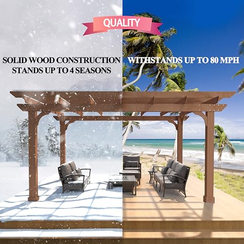 10x12 FT All Cedar Wooden Pergola (10 x 12 FT)