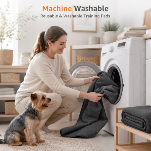 2 Packs Extra Large Reusable Dog Mat for Floor (36"*48" Gray)