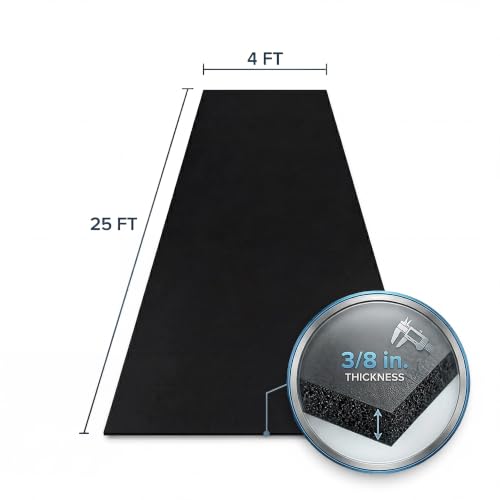 Traxxon by FlooringInc Rubber Gym Flooring Roll (Black / 300"L x 48"W x 0.4"Th)
