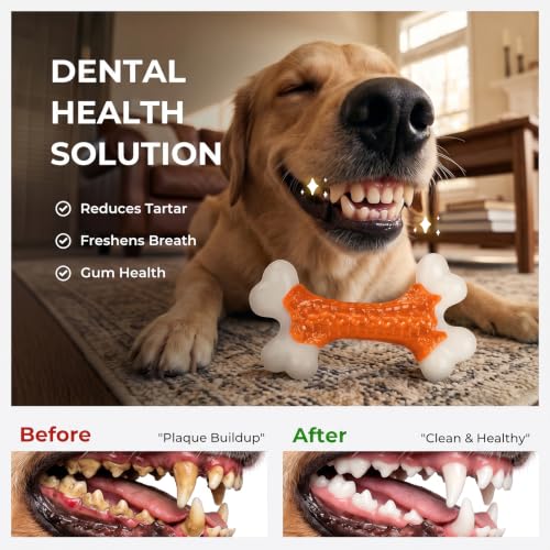 Indestructible Dog Toys for Aggressive Chewers (1PC-Peanut Butter-Orange)