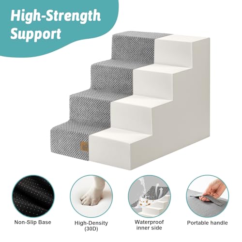 Dog Stairs for Small Dogs (Grey / 17.7x23.6x17.7 inch)