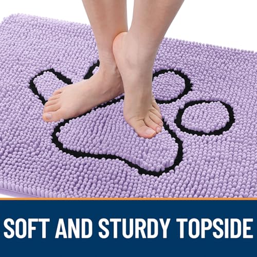 Dog Door Mat for Muddy Paws 48x30 (Lavender / 48" X 30")