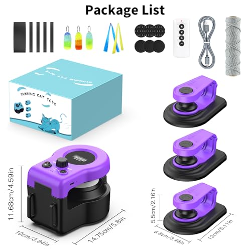Interactive Cat Toy for Indoor Cats Chase (Elegant Purple)