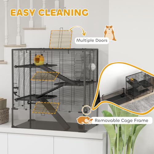 Large Hamster Cage with 9" Deep Tempered Glass Bottom (30.9"L x 19.1"W x 31.5"H)