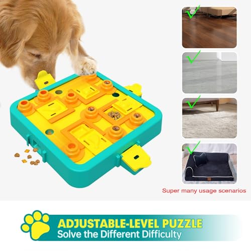Dog Puzzle Toy Mental Stimulation (Level 3 in 1-Advanced-Blue Board)