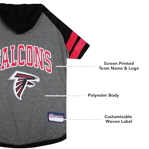 NFL Atlanta Falcons Hoodie for Dogs & Cats. NFL Football Licensed Dog Hoody Tee Shirt (Medium / Atlanta Falcons)