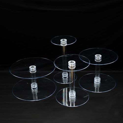 Efavormart Lovely 4 Tier XL Acrylic Crystal Glass Clear Cake Dessert Decorating Stand for Birthday Xmas Party Wedding (4-Tier 14" / Clear)