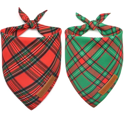 Christmas Dog Bandanas 2 Pack (Christmas / Large)