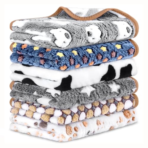 6 Pcs Guinea Pig Blankets Bedding Small Animal Cage Liners Sleep Mat Absorbent Reusable Pet Pee Bedding Pad Cover for Hamster Ferret Chinchilla Rabbit Hedgehog (30 x 42 Inch)