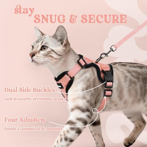 Cat Harness and Leash Set (S / Light Salmon Pink)