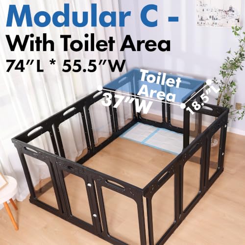 Clear Acrylic Dog Playpen Indoor (Black / 30" Height)