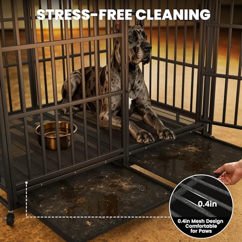 60 Inch Heavy Duty Dog Crate (Black / XX-Large)