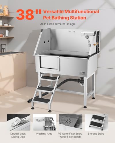 38 Inch Stainless Steel Dog Washing Station (38 inch)