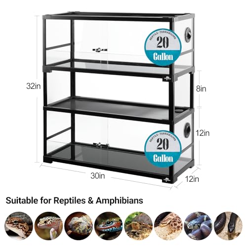 Double Stacked Reptile Tank (30" x 12" x 32")