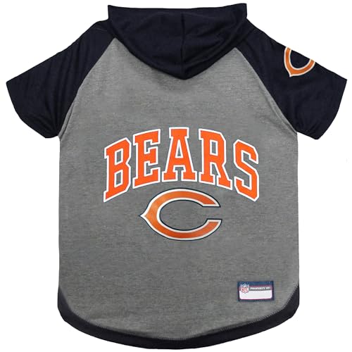 Chicago Bears Hoodie for Dogs & Cats. NFL Football Licensed Dog Hoody Tee Shirt (Small / Chicago Bears)