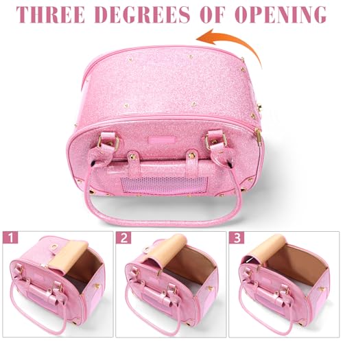 Dog Carrier Purse (15.3"L x 8.1"W x 10.0"H / Bling Pink)