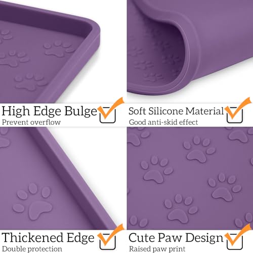 Dog Food Mat Anti (24.5"L x 16.5"W / Purple)