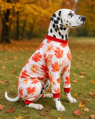 4 Pack Fall Pumpkin Dog Pajamas for Extra Large Dogs (XXX-Large)