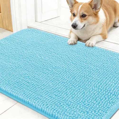 Dog Door Mat for Muddy Paws 30x17 (Blue / 30" X 17")