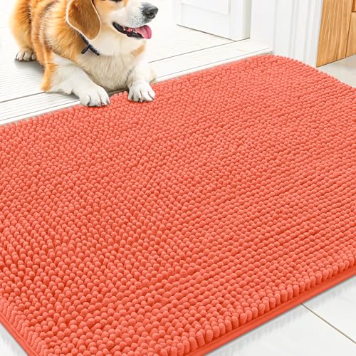 Dog Door Mat for Muddy Paws 30x20 (Coral / 30"X20")