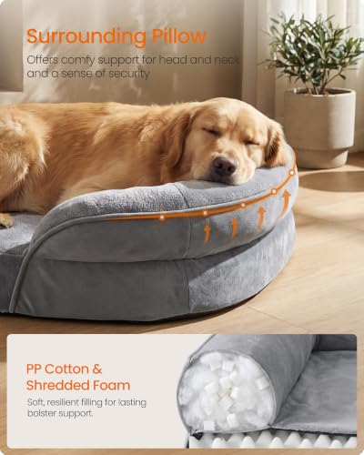 Orthopedic Dog Bed (XL: 41"L x 27.2"W x 7"Th / Light Gray)