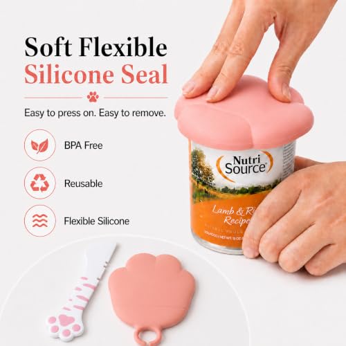 Cat Food Can Lids and Spoon (White Cat Lid&Spoonn)