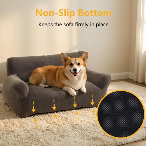 43.4" Dog Couch for Small Medium Breed Pet Sofa Bed PS581 Mocha (Mocha)