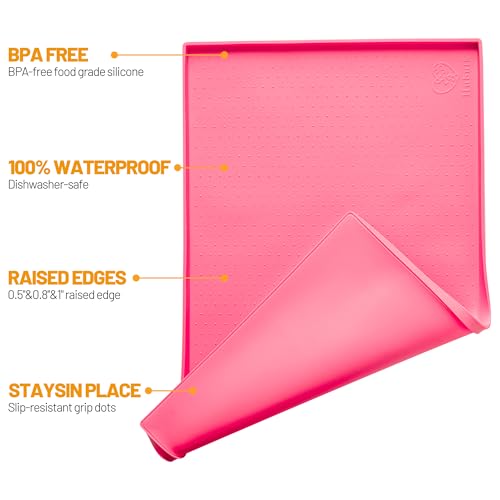 Dog Feeding Mat (Pink / 24"l X 16"w)