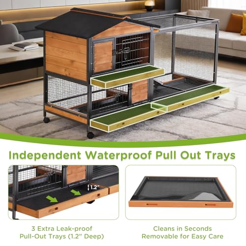 2 Story Rabbit Hutch with Chew (Brown & Black)