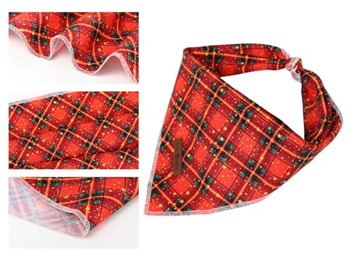 Christmas Dog Bandana for Small Medium Dogs (Star Grid / Small (Pack of 1))