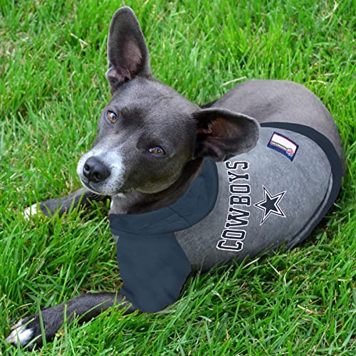 NFL Dallas Cowboys Hoodie for Dogs & Cats. NFL Football Licensed Dog Hoody Tee Shirt (Medium / Dallas Cowboys)