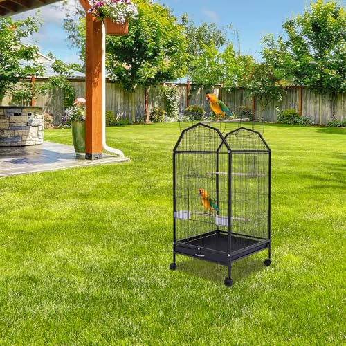 40 Inch Wrought Iron Bird Cage with Open