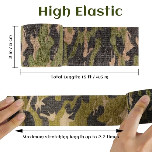 24 Rolls Elastic Self Adhesive Bandage Wrap 2 inch (2 Inch-24 Count Jungle Camo)