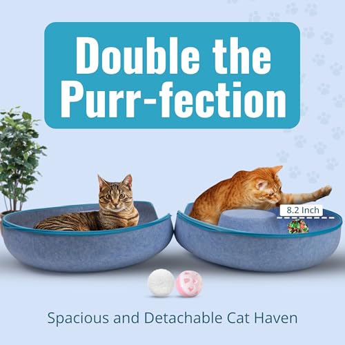 Cat Tunnel Bed for Indoor Cats Large (Light Blue)