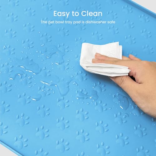 Dog Food Mat Anti (19.4" x 9.8" / Blue)