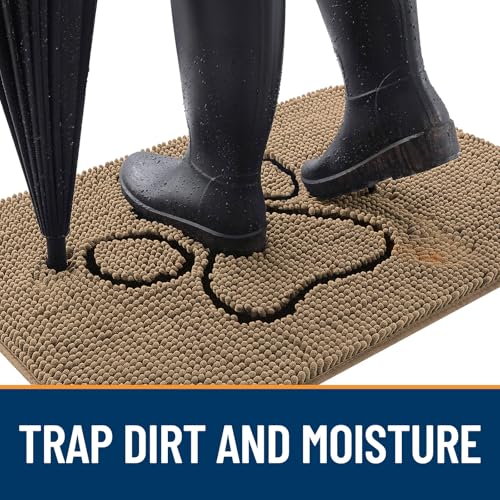 Dog Door Mat for Muddy Paws 40x32 (Tan / 40" X 32")