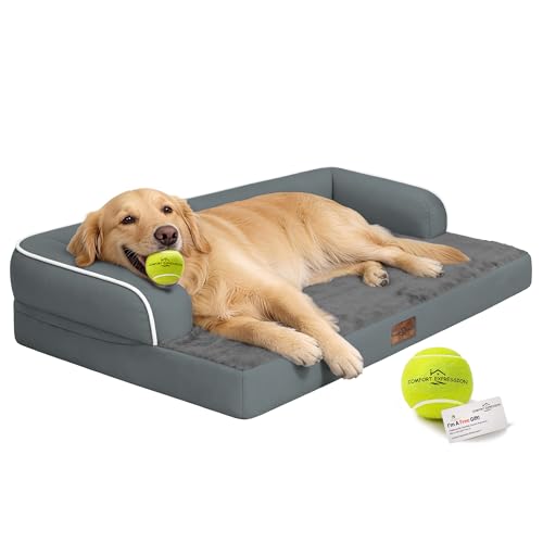 Orthopedic XL Dog Bed for Large and Extra Large Dogs (Dark Grey / 42"L x 30"W x 7.5"Th)