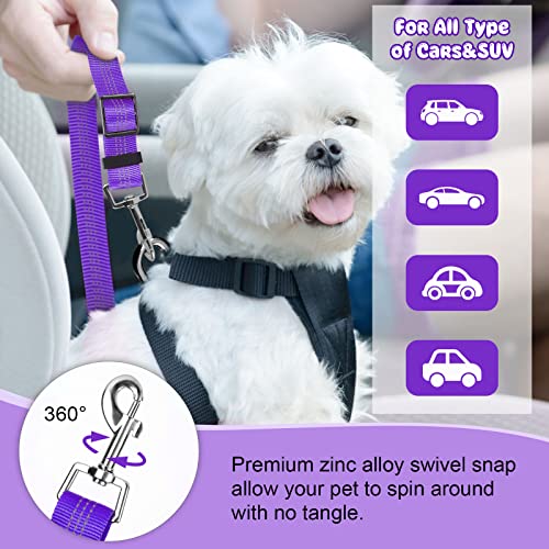 2 Pack Dog Seat Belt for Car (Purple)